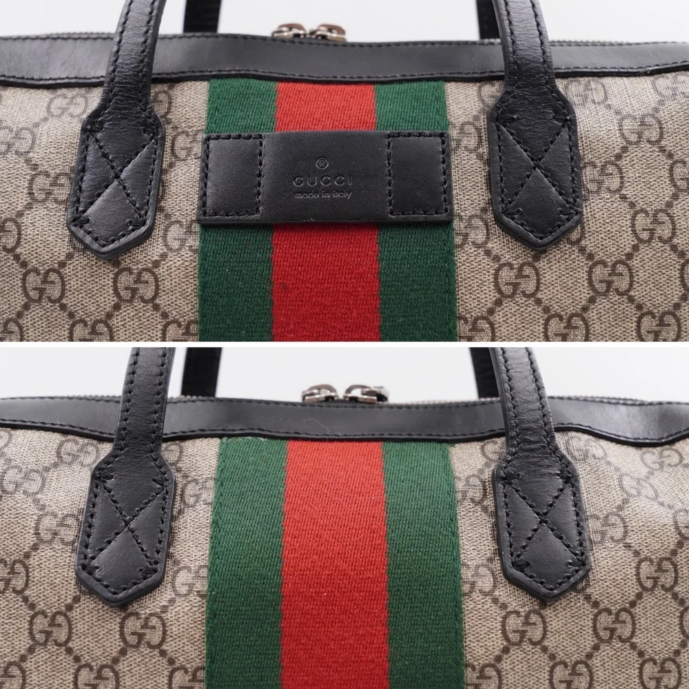 BZ48 💚Gucci GG Supreme Coated canvas web briefcase